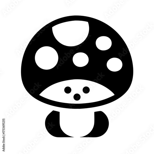 Vector art of amanita mushroom, a charming and whimsical symbol of natures bounty
