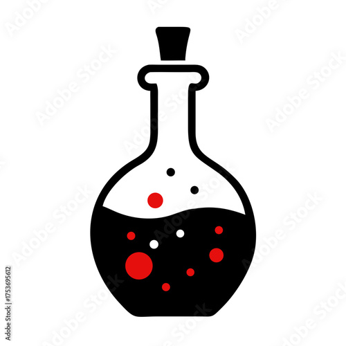 Illustration of a potion bottle with a cork stopper, , perfect for halloween