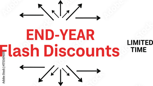Endyear flash discounts limited time isolated on white background