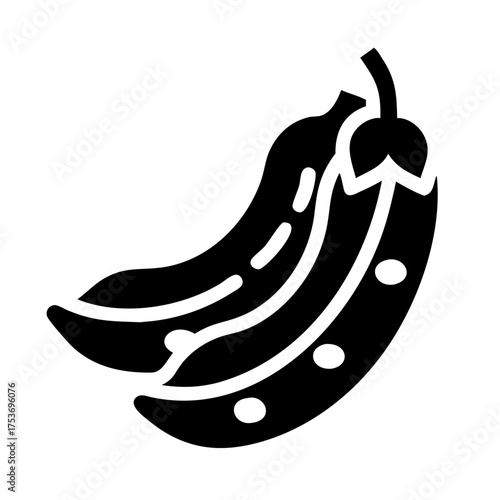 Illustration of two pea pods, one open to show the peas