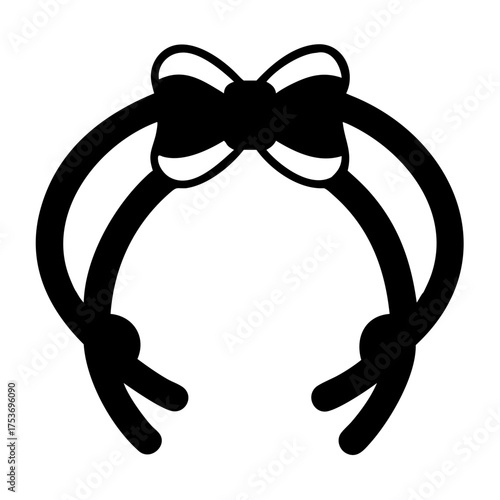 Vector art of cute headband with bow perfect for adding a touch of style to any outfit