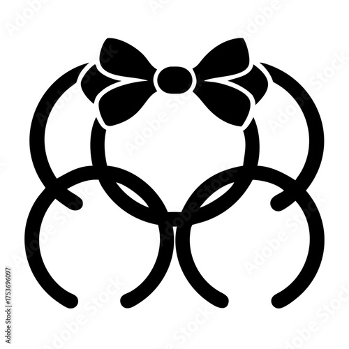 Vector art of set of three cute headbands with bow perfect for adding a touch of style