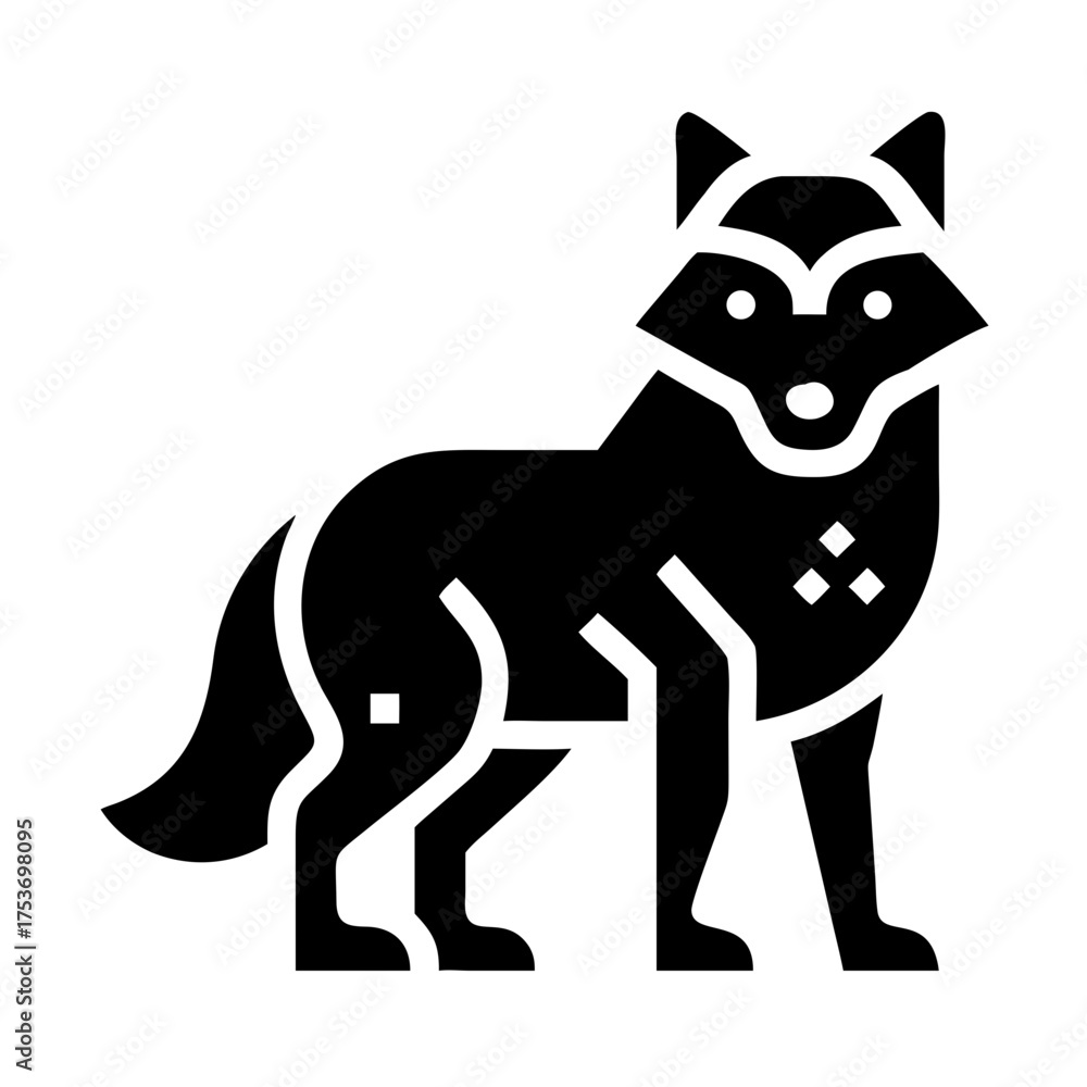 Obraz premium Vector art of elegant wolf illustration, showcasing wildlife and nature with a modern design