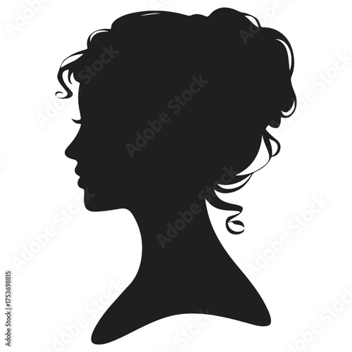 Elegant woman s profile silhouette