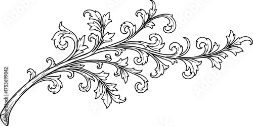 Elegant flourish design element for luxurious invitations and sophisticated branding, perfect for classic designs and refined creative projects with a vintage feel