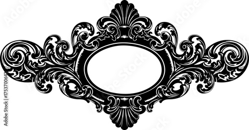 Elegant vintage frame with ornate flourishes, perfect for invitations, announcements, and classic designs, adding a sophisticated touch to any project