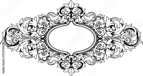Elegant filigree frame with ornate details for timeless designs, perfect for wedding invitations, vintage logos, or sophisticated brand elements