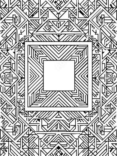 Elegant geometric art deco frame design, perfect for stylish invitations, posters, and sophisticated branding, a modern luxury aesthetic with vintage flair