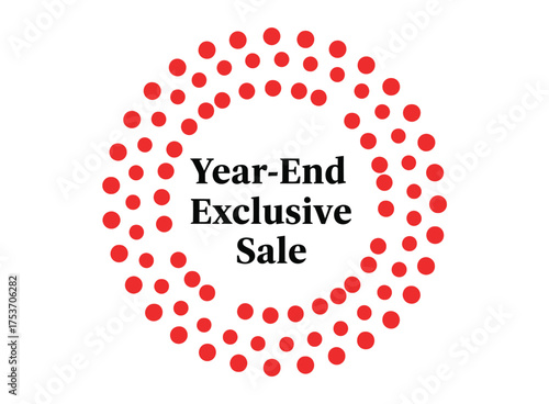 Year-End Exclusive Sale announcement with festive red dots