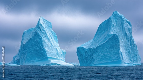 Wallpaper Mural Majestic icebergs floating in open waters under overcast skies Torontodigital.ca