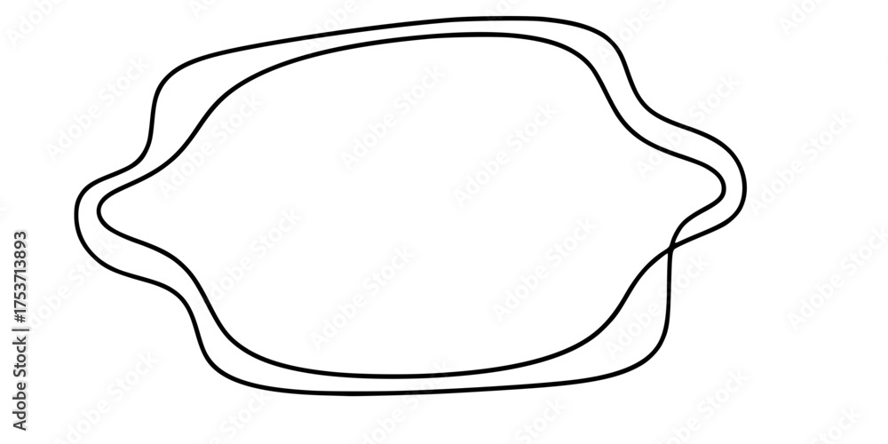 Fototapeta premium Organic Smooth-Edged Abstract Frame Border Flat Vector Element