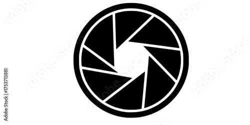 Minimalist Camera Shutter Aperture Flat Vector Icon	