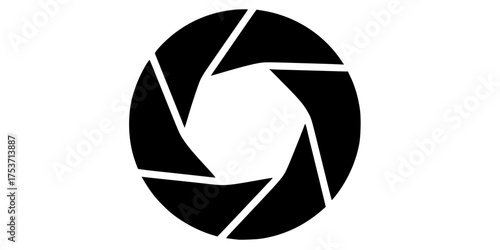 Minimalist Camera Shutter Aperture Flat Vector Icon	
