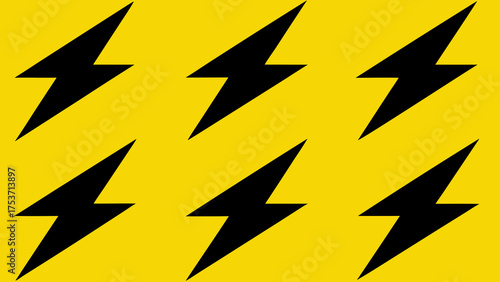 Black and orange high voltage lightning bolt symbol vector for electric power sign