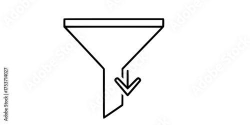Pixel Perfect Thin Line Funnel Filter/Sort UI Vector Icon	