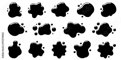 Organic Liquid Blob Abstract Shapes Vector Element Collection	