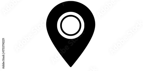 Bold Stroke Location Pinpoint Drop Flat Vector Map Icon	