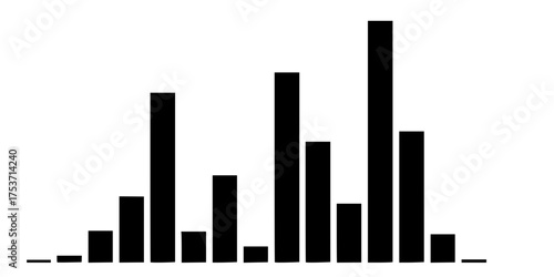 Minimalist Vertical Bar Chart Histogram Flat Vector Data Graphic	