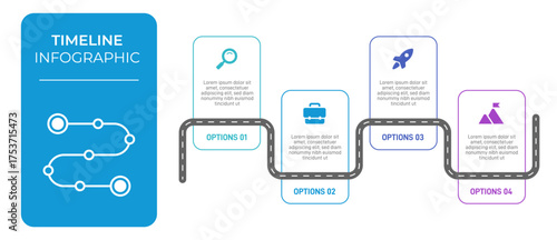 Progress bar featuring 4 arrow-shaped elements, symbolizing the four stages of business strategy and progression. Clean timeline infographic design template. Vector for mobile presentation.