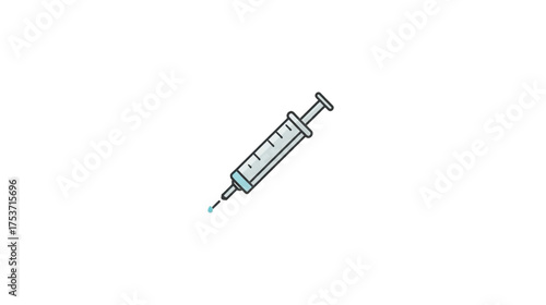 Simple Flat Style Syringe Injection Equipment Graphic Element Illustration