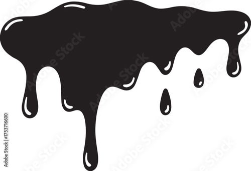 Black Oozing Drip Graphic