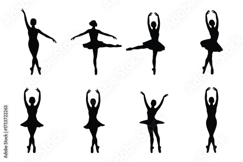 Vector art of silhouette of a ballerina dancing