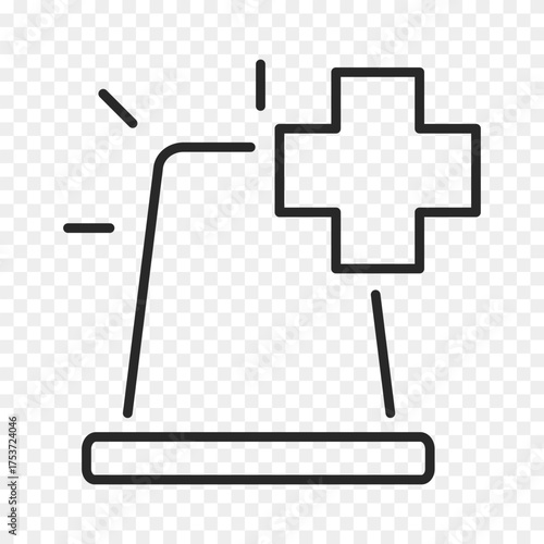 ambulance flashing lights line icon