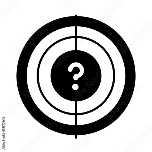 Target with Question Mark Symbol Represents Uncertainty and Ambiguity on Goals