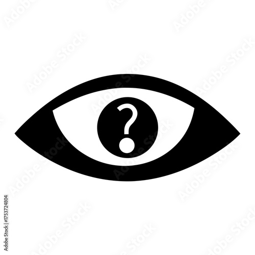 Eye with a Question Mark Symbolizing Inquiry, Uncertainty, and Information Seeking