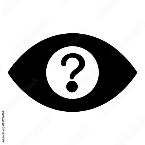 Eye Icon with Question Mark Reflecting Uncertainty and Seeking Solutions