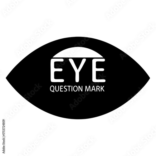 Eye with a hat and the text question mark graphic illustration