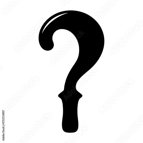 Stylized Black Question Mark Symbol on White Background Conveys Uncertainty
