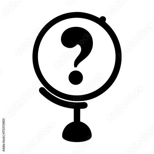 Globe with a question mark symbolizes global uncertainty and unknown possibilities