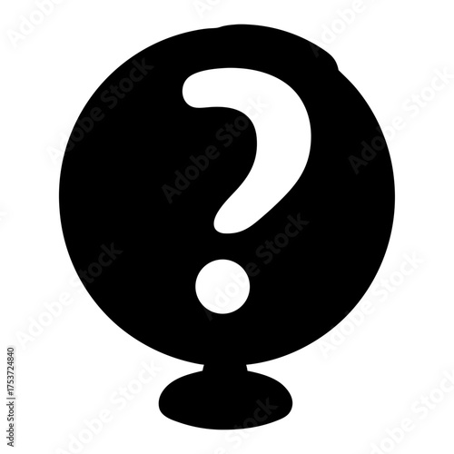 A big question in the form of a stylized black question balloon