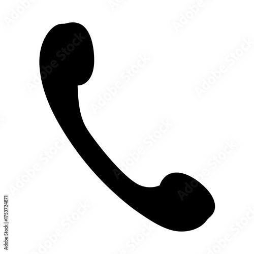 Phone receiver silhouette representing communication and contact information icon symbol