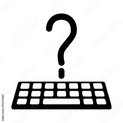 Conceptual Illustration of Keyboard with a Question Mark Symbolizing Technical Support