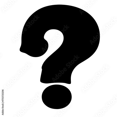 Stylized black question mark on a white background raises curiosity and uncertainty