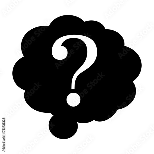 Question mark in a thought bubble concept representing uncertainty and curiosity