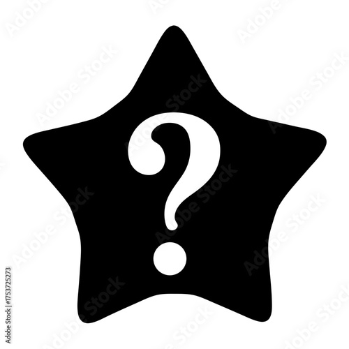 A Star Shaped Question Mark Symbol on a Black Background