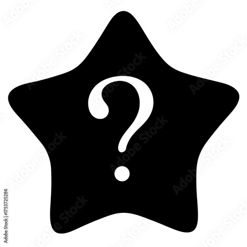 Black Star with Question Mark A symbol of uncertainty and unknown concepts