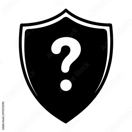 Unknown protection, a shield containing a prominent question mark symbol within it