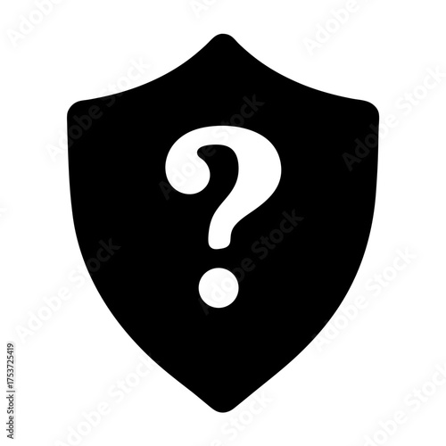 Question mark inside a shield representing security concerns and uncertain protection