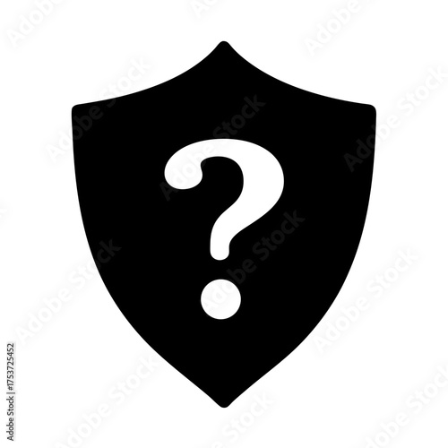 Uncertainty shield icon representing unknown protection or secure question mark