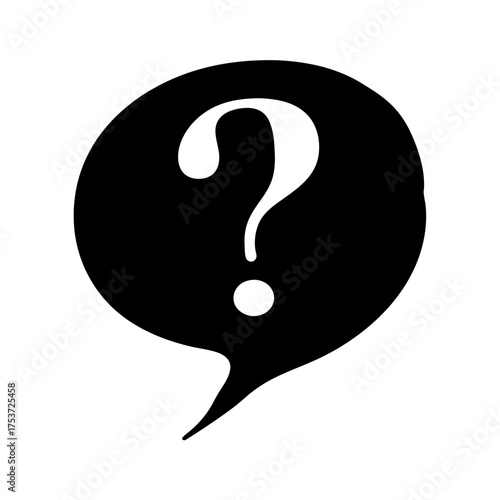 Question mark inside a speech bubble evoking uncertainty and conversation
