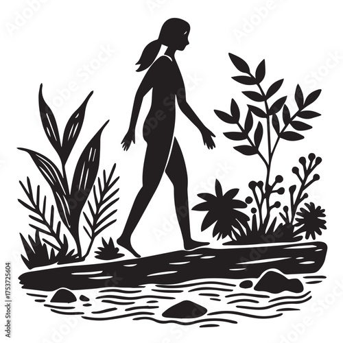 silhouette of a woman in a bikini