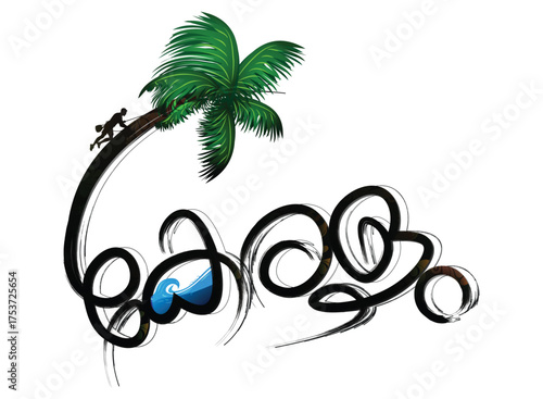 Kerala Malayalam calligraphy Vector images, with Kerala text png kerala Travel and Tourism, Kerala cultural natural font illustration