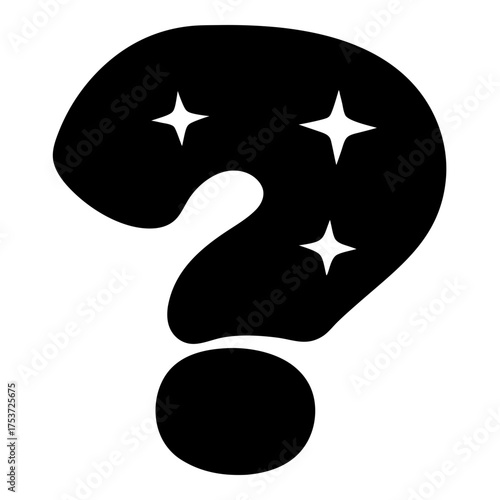 Mysterious Question Mark with Shining Stars of Inquiry and Wonder