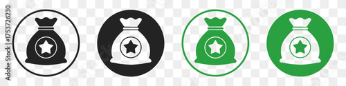 bag with star flat icon