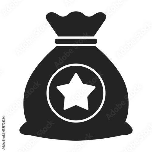 bag with star flat icon