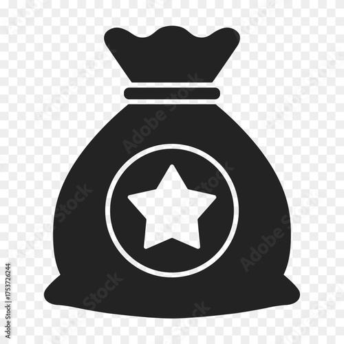 bag with star flat icon